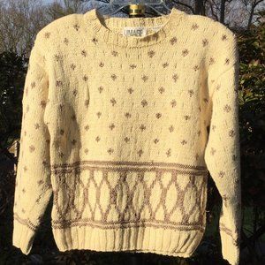 Career Image Hand Made Cream-Gold Design Sweater